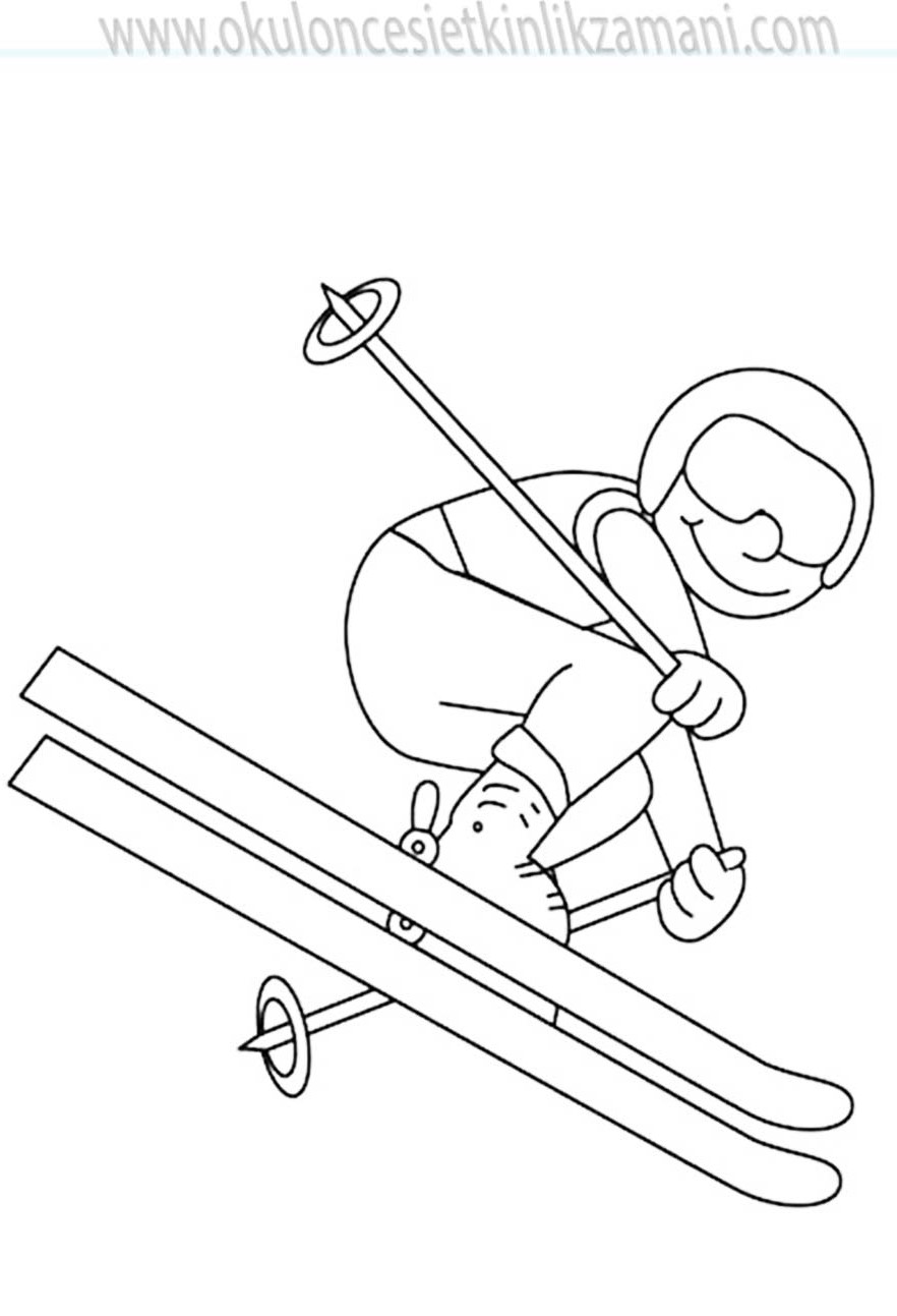 Олимпийский лыжник раскраска
